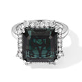 D'Joy Alexandrit Quarz Triplette, Weißer Zirkon Ring 925 Silber Rhodiniert (Größe 17.00) ca. 9,69 ct