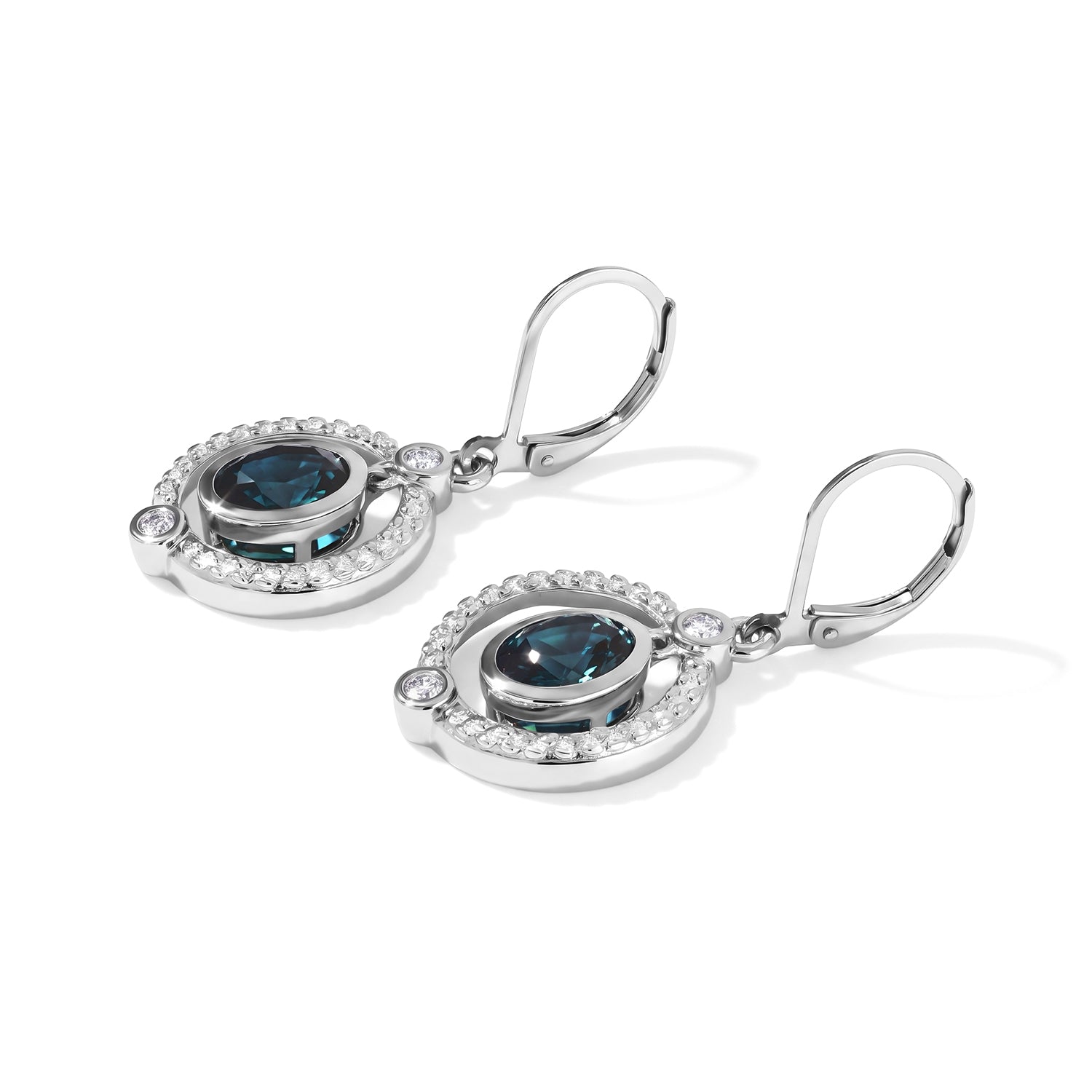 EVER TRUE Alexandrit Quarz Triplette, Weißer Zirkon Ohrringe Reine Bronze ca. 3.13 ct