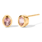 D'Joy AA Blush Turmalin Ohrringe 925 Silber 750 Gelbgold vermeil ca. 0,70 ct.