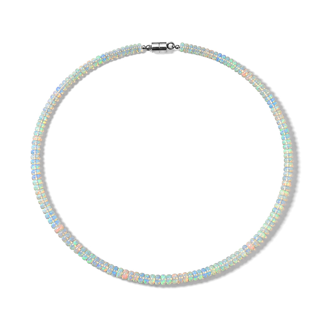 EVER TRUE Natürlicher, äthiopischer Welo Opal Halskette ca. 45 cm 316L Edelstahl ca. 37,00 ct.