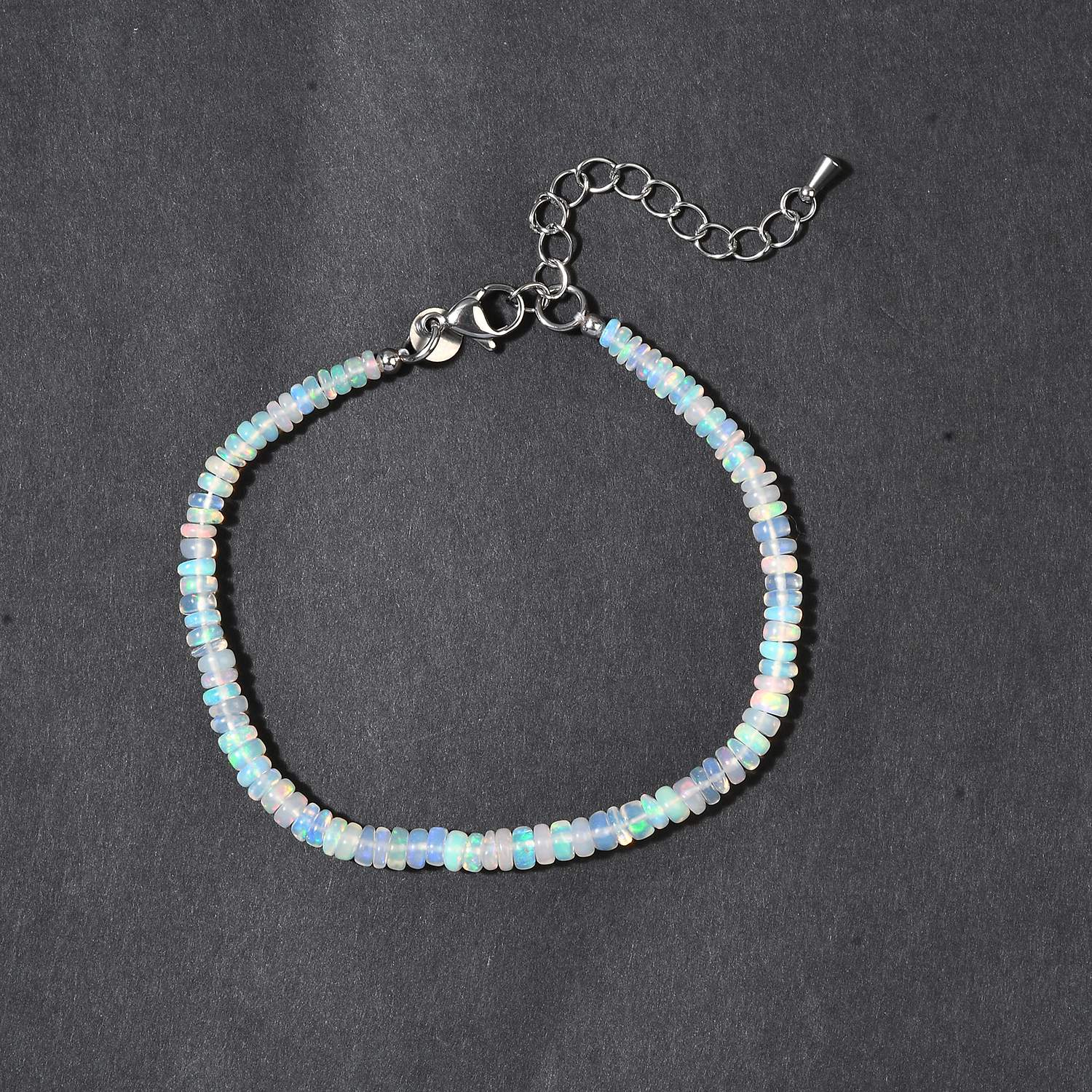 EVER TRUE Natürlicher, äthiopischer Welo Opal Armband ca. 19 cm 316L Edelstahl ca. 18,00 ct.