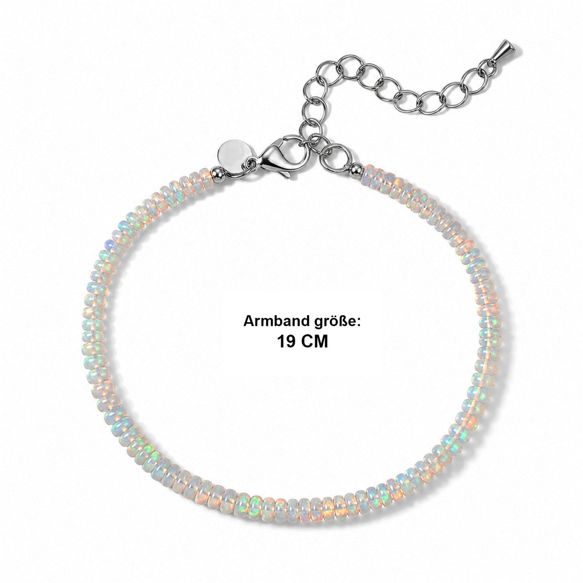EVER TRUE Natürlicher, äthiopischer Welo Opal Armband ca. 19 cm mit 5 cm Extender, 316L Edelstahl ca. 18.00 ct