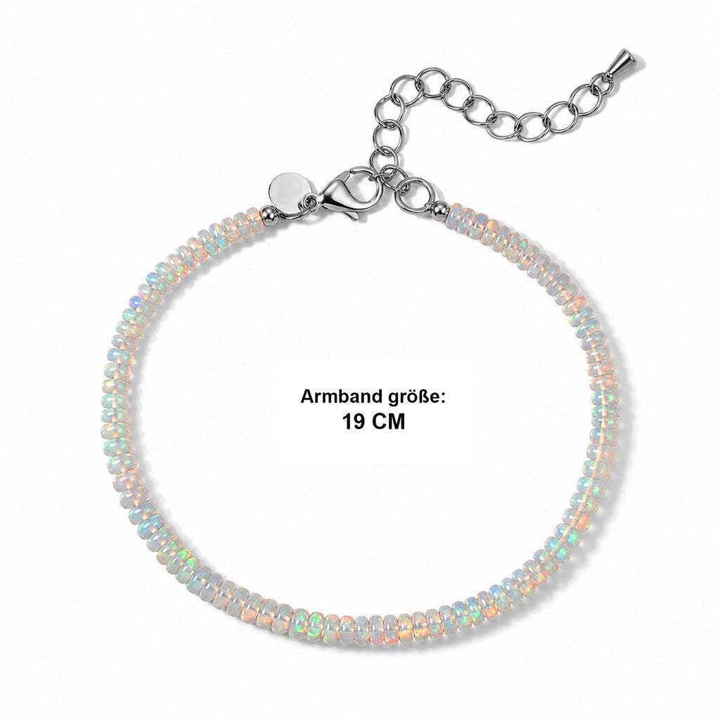 EVER TRUE Natürlicher, äthiopischer Welo Opal Armband ca. 19 cm 316L Edelstahl ca. 18,00 ct.