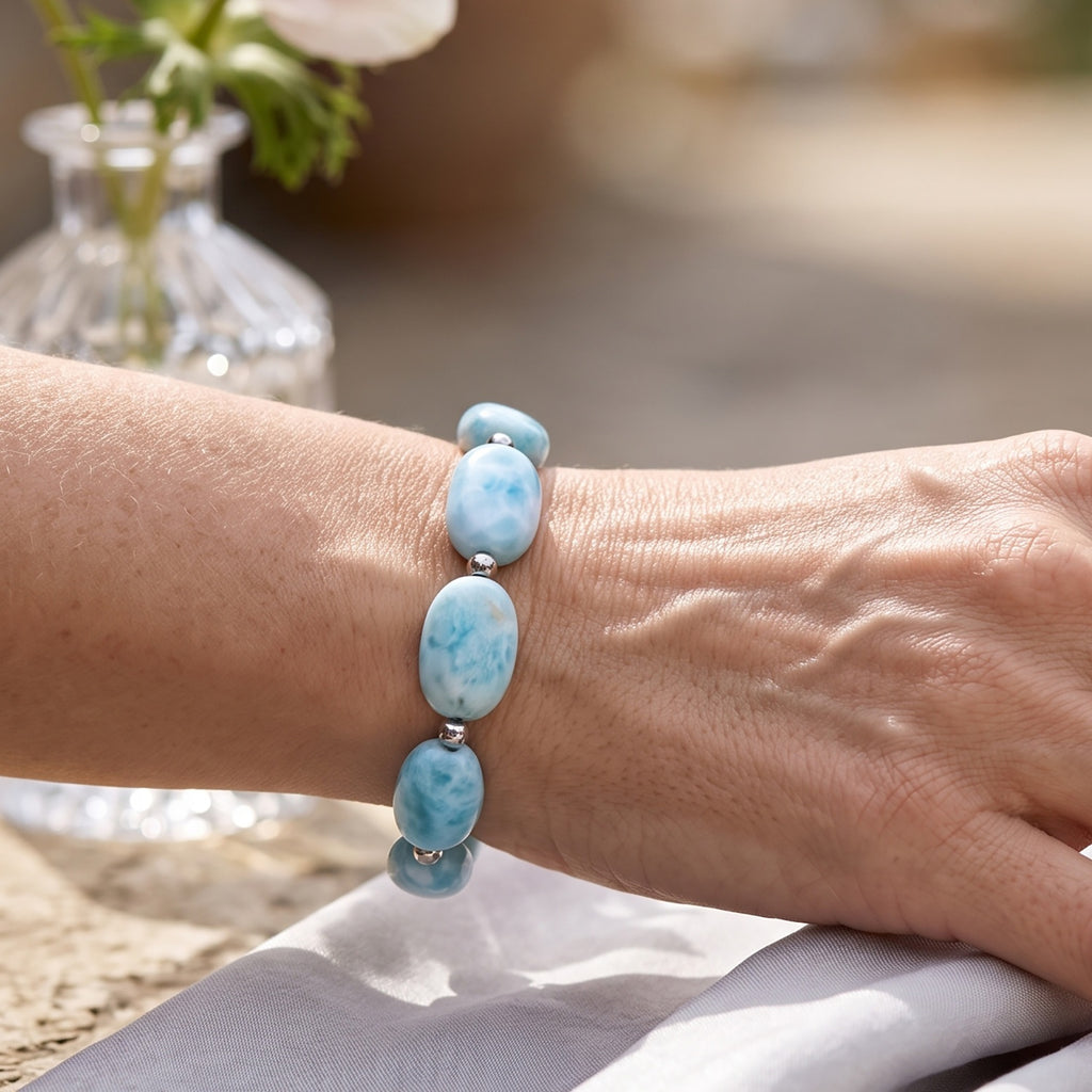 D'Joy Larimar Halskette ca. 45 cm 925 Silber Rhodiniert ca. 210,00 ct.