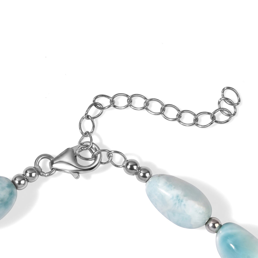 D'Joy Larimar Halskette ca. 45 cm 925 Silber Rhodiniert ca. 210,00 ct.