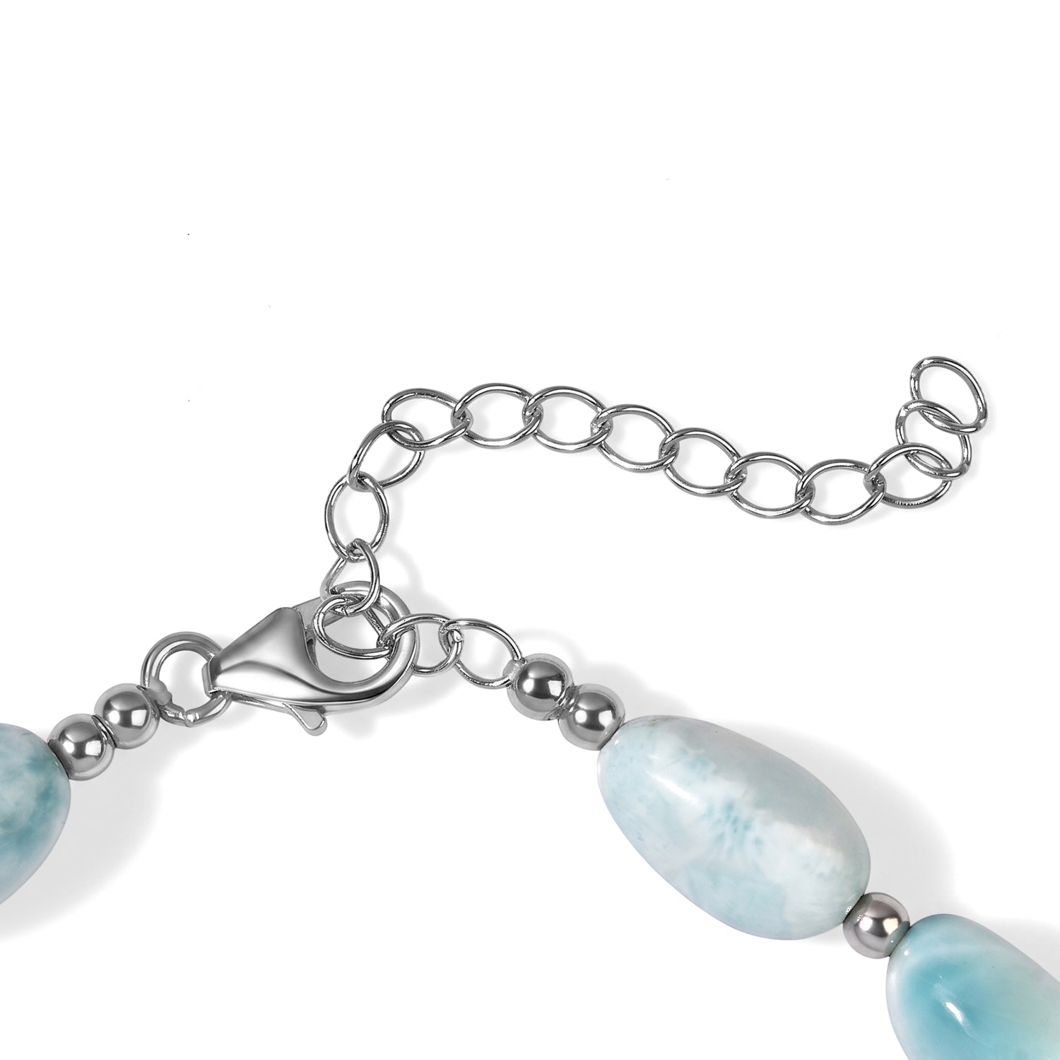 D'Joy Larimar Halskette ca. 45 cm 925 Silber Rhodiniert ca. 210,00 ct.