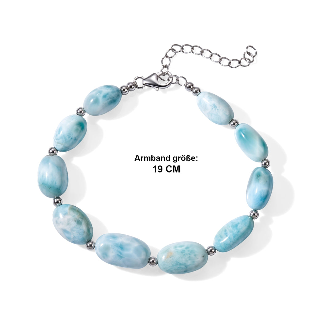 D'Joy Larimar Halskette ca. 45 cm 925 Silber Rhodiniert ca. 210,00 ct.