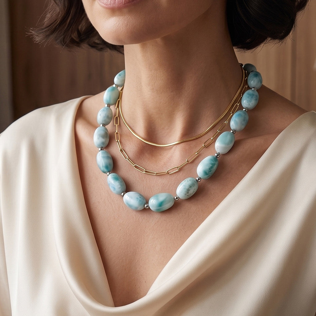 D'Joy Larimar Armband ca. 19 cm 925 Silber Rhodiniert ca. 90,00 ct.