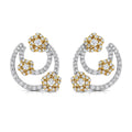 LUXURIANT DIAMOND - Lab Grown Diamant SI-GH Ohrringe 925 Silber Rhodiniert und 750 Gelbgold Vermeil ca. 1,00 ct.