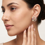 LUXURIANT DIAMOND - Lab Grown Diamant SI-GH Ohrringe 925 Silber Rhodiniert und 750 Gelbgold Vermeil ca. 1,00 ct.