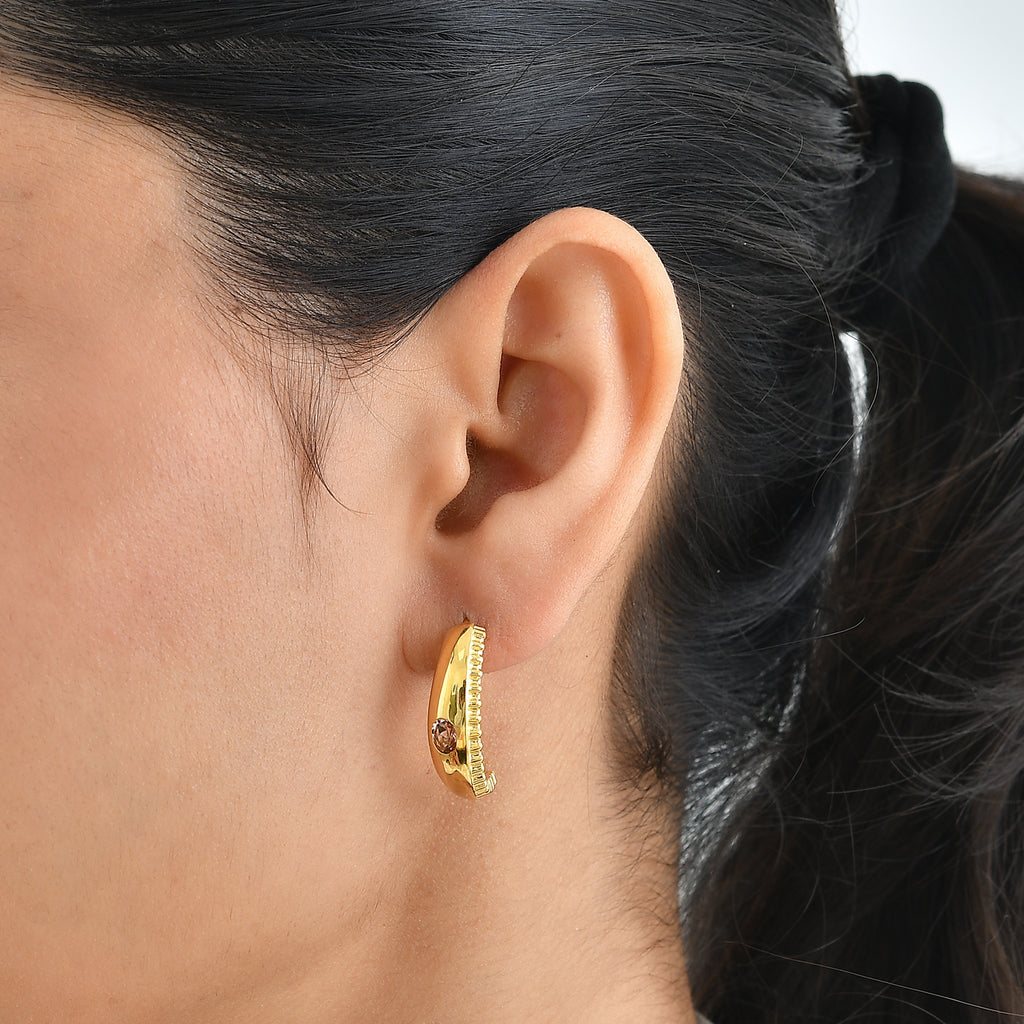 D'Joy AA Blush Turmalin Ohrringe 925 Silber 750 Gelbgold vermeil ca. 0,70 ct.