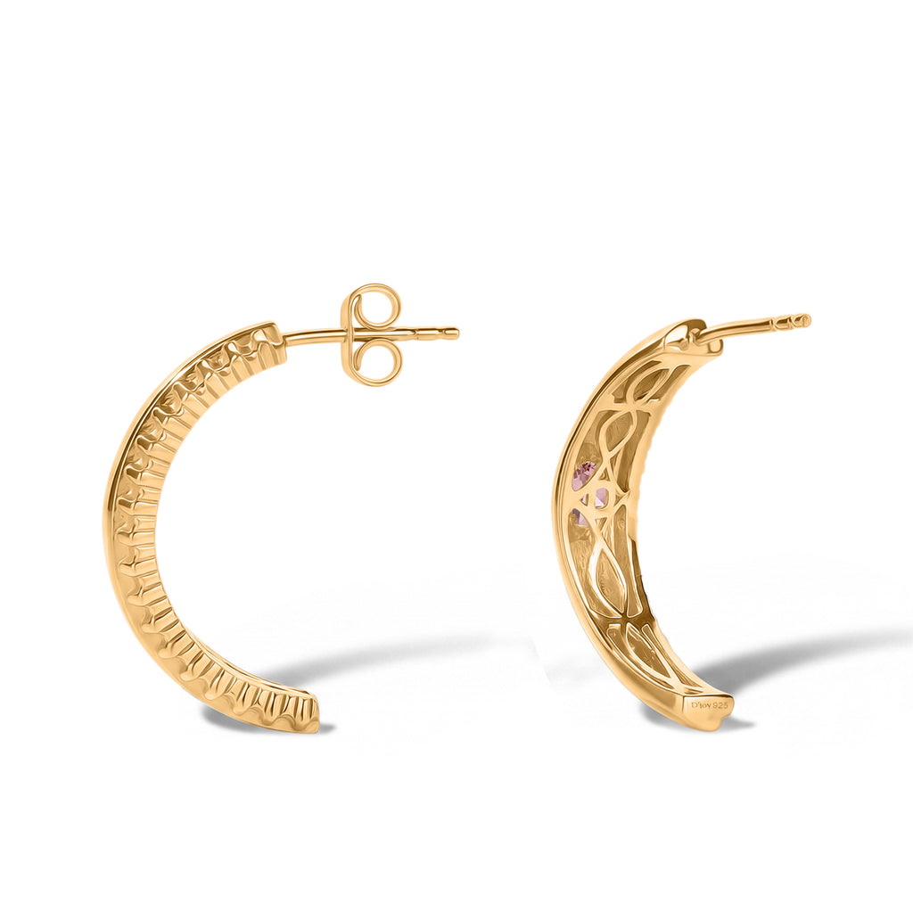 D'Joy AA Blush Turmalin Ohrringe 925 Silber 750 Gelbgold vermeil ca. 0,70 ct.