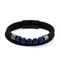 Lapislazuli Armband ca. 23 cm 316L Edelstahl Ion Schwarz Beschichtung ca. 25,00 ct.