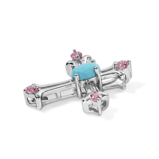 EVER TRUE Sleeping Beauty Türkis, Tsavorite Granat Anhänger Reine Bronze ca. 0.34 ct