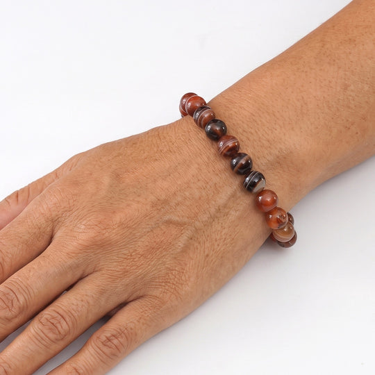 Gebänderter Achat Armband, flexibel, ca. 90.00 ct