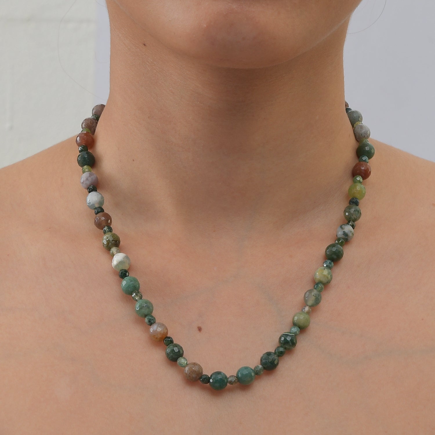 EVER TRUE Moosachat Halskette ca. 45 cm 316L Edelstahl ca. 145.00 ct