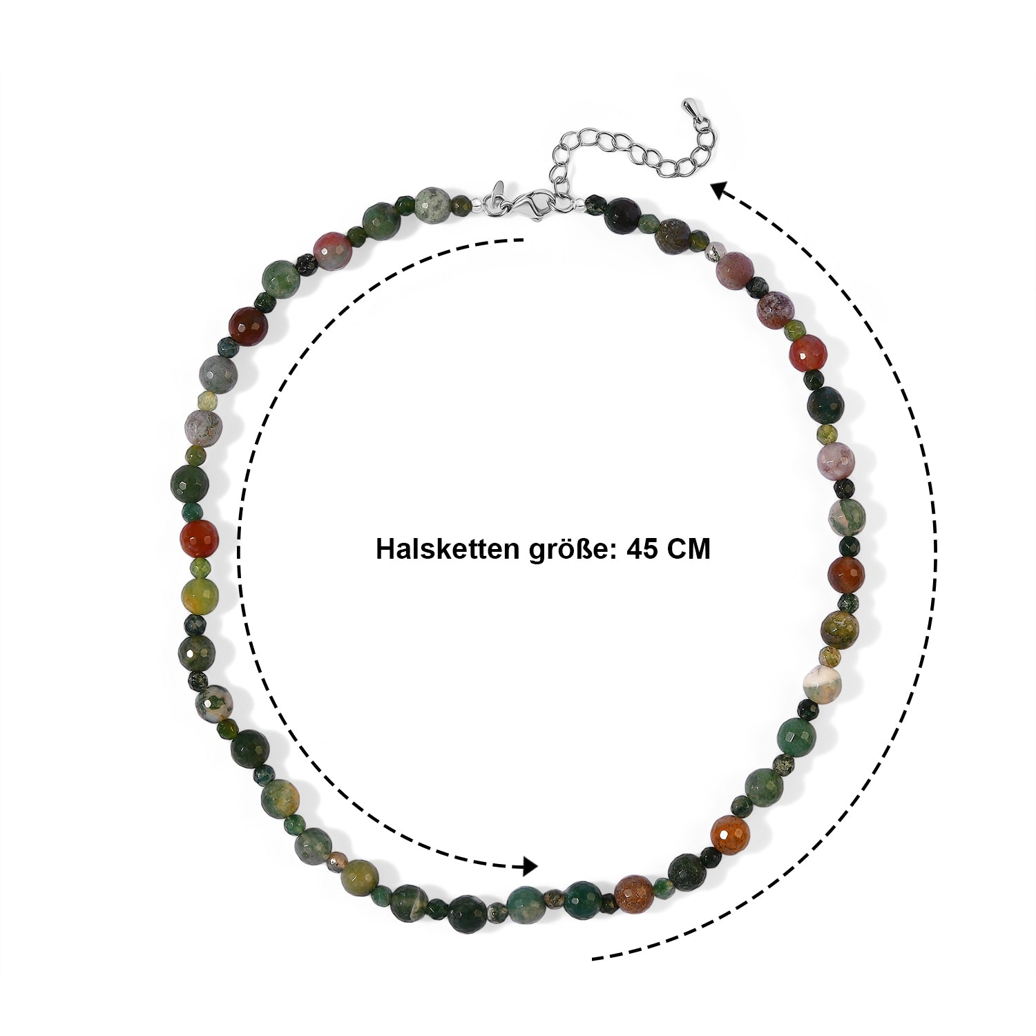 EVER TRUE Moosachat Halskette ca. 45 cm 316L Edelstahl ca. 145.00 ct