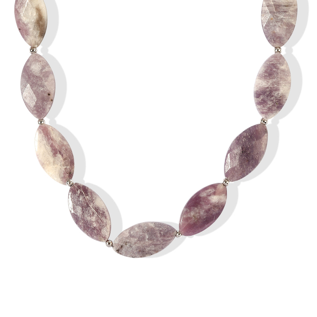 EVER TRUE Lepidolith Halskette ca. 45 cm Nickelfreies Messing Platiniert ca. 245.00 ct