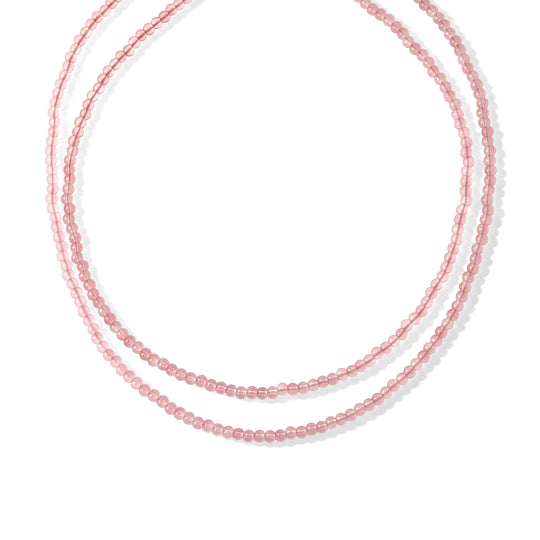 D'Joy Rosenquarz Halskette ca. 45 cm Nickelfreies Messing ca. 55.00 ct