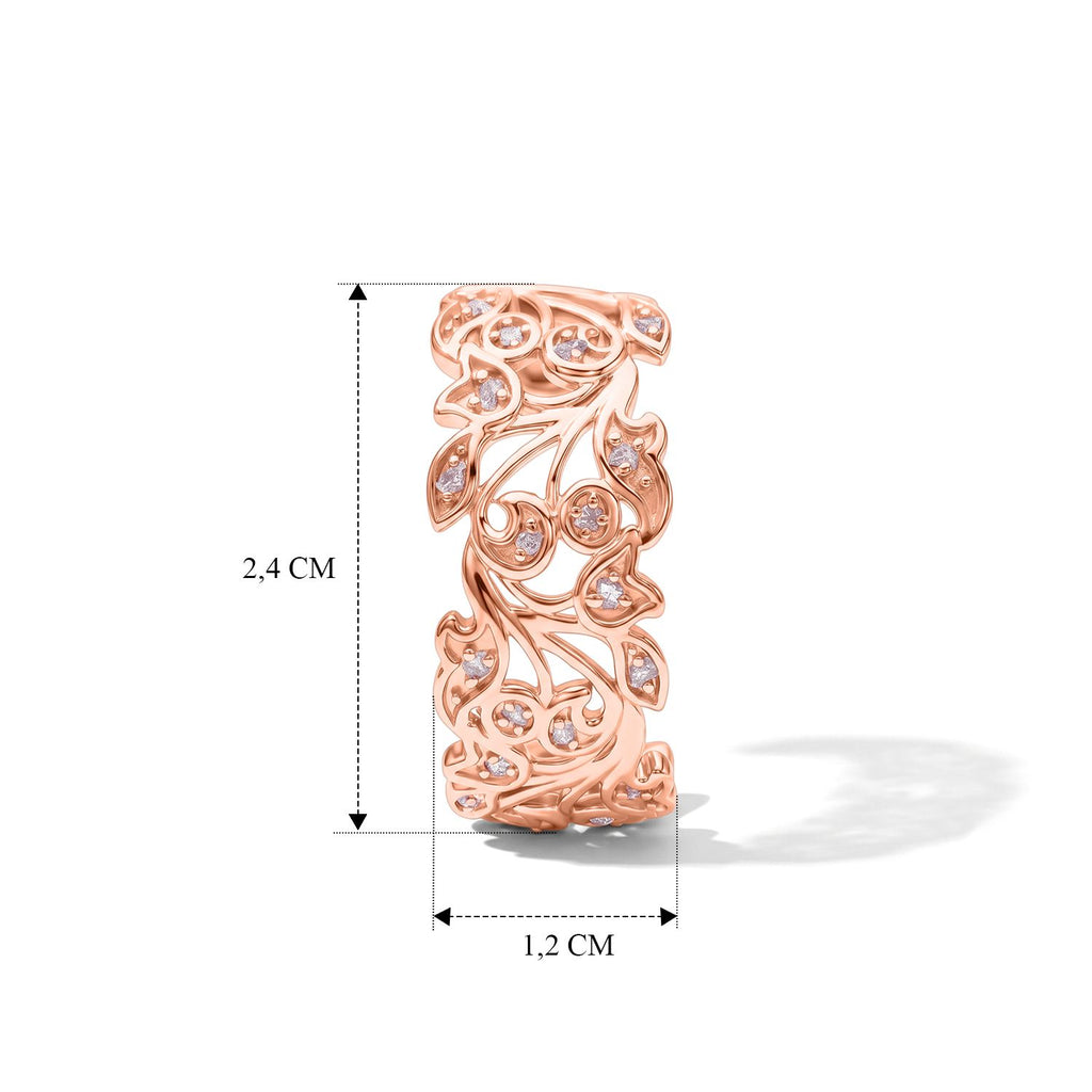 D'Joy Rosa Diamant Ohrringe, 925 Silber 750 Roségold Vermeil - 0,24 ct.