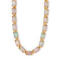 D'Joy AA natürliche, äthiopische Welo Opal 50cm Halskette, 925 Silber 750 Gelbgold Vermeil - 19,40 ct.