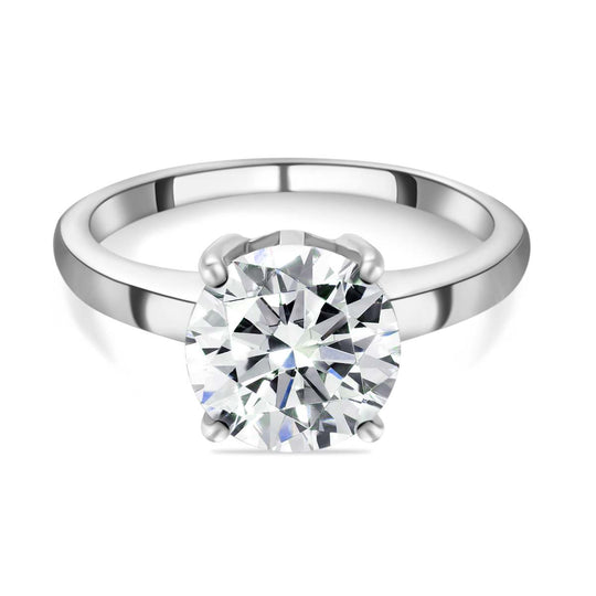 VS Moissanit Ring 925 Silber Platiniert (Größe 19.00) ca. 2,06 ct