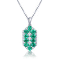 AAA Kagem sambischer Smaragd und Zirkon-Cluster-Anhänger mit Kette - 1,89 ct.