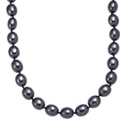 Pfaufarbene Oval Muschelkernperle 50cm Halskette und flexibles Armband