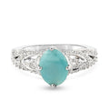 Grandidierit und Zirkon Ring 925 Silber platiniert (Größe 16.00) ca. 2,75 ct