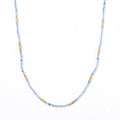 Hämatit, Aquamarin Halskette ca. 50 cm 316L Edelstahl ca. 45.00 ct