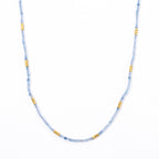 Hämatit, Aquamarin Halskette ca. 50 cm 316L Edelstahl ca. 45.00 ct