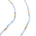 Hämatit, Aquamarin Halskette ca. 50 cm 316L Edelstahl ca. 45.00 ct