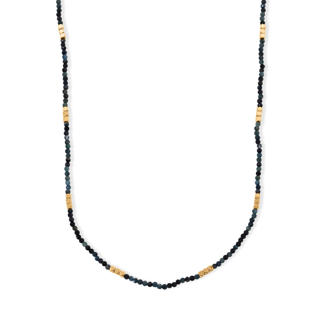 Hämatit,Lagunen Turmalin Halskette ca. 50 cm 316L Edelstahl ca. 45.00 ct