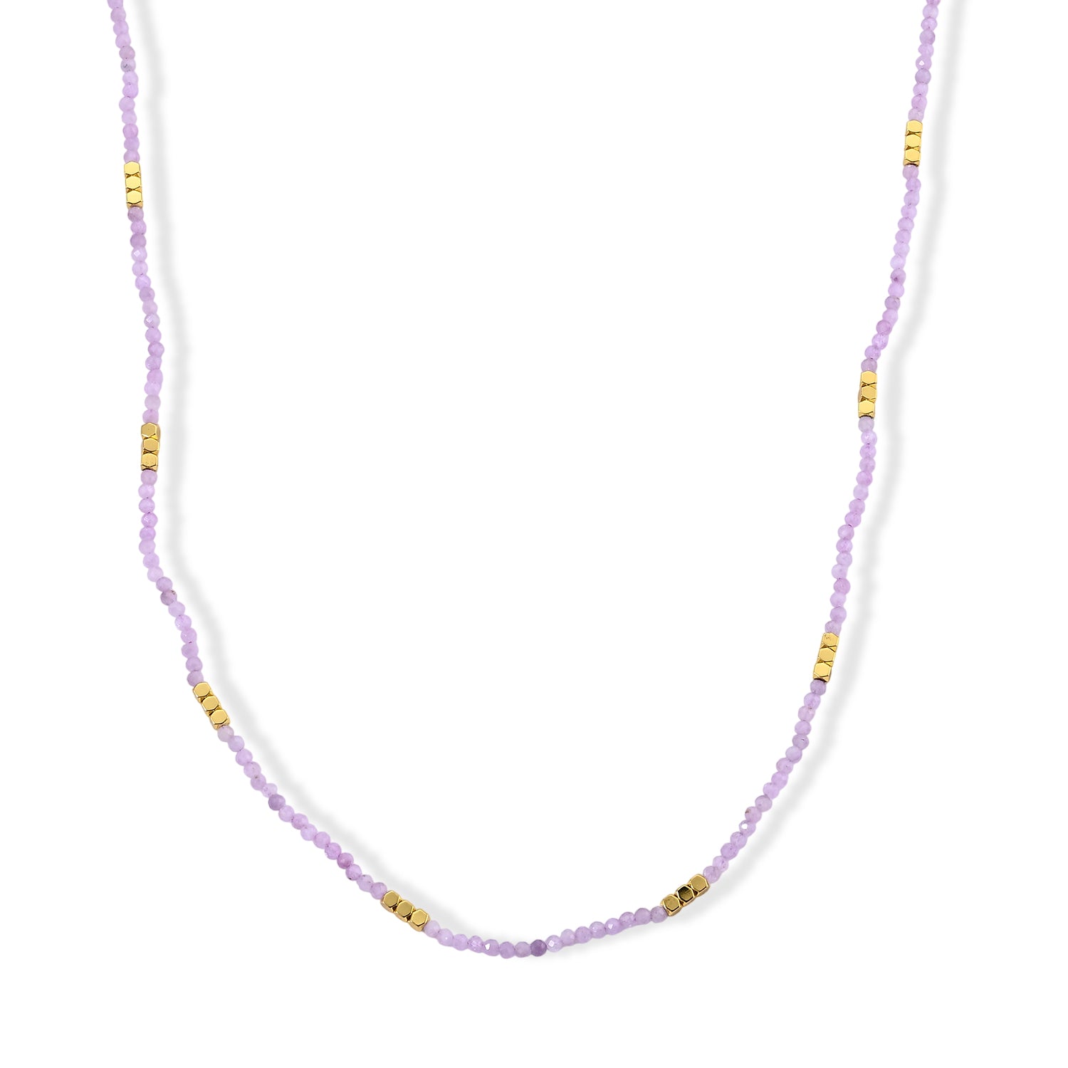 Hämatit, Kunzit Halskette ca. 50 cm 316L Edelstahl ca. 45.00 ct