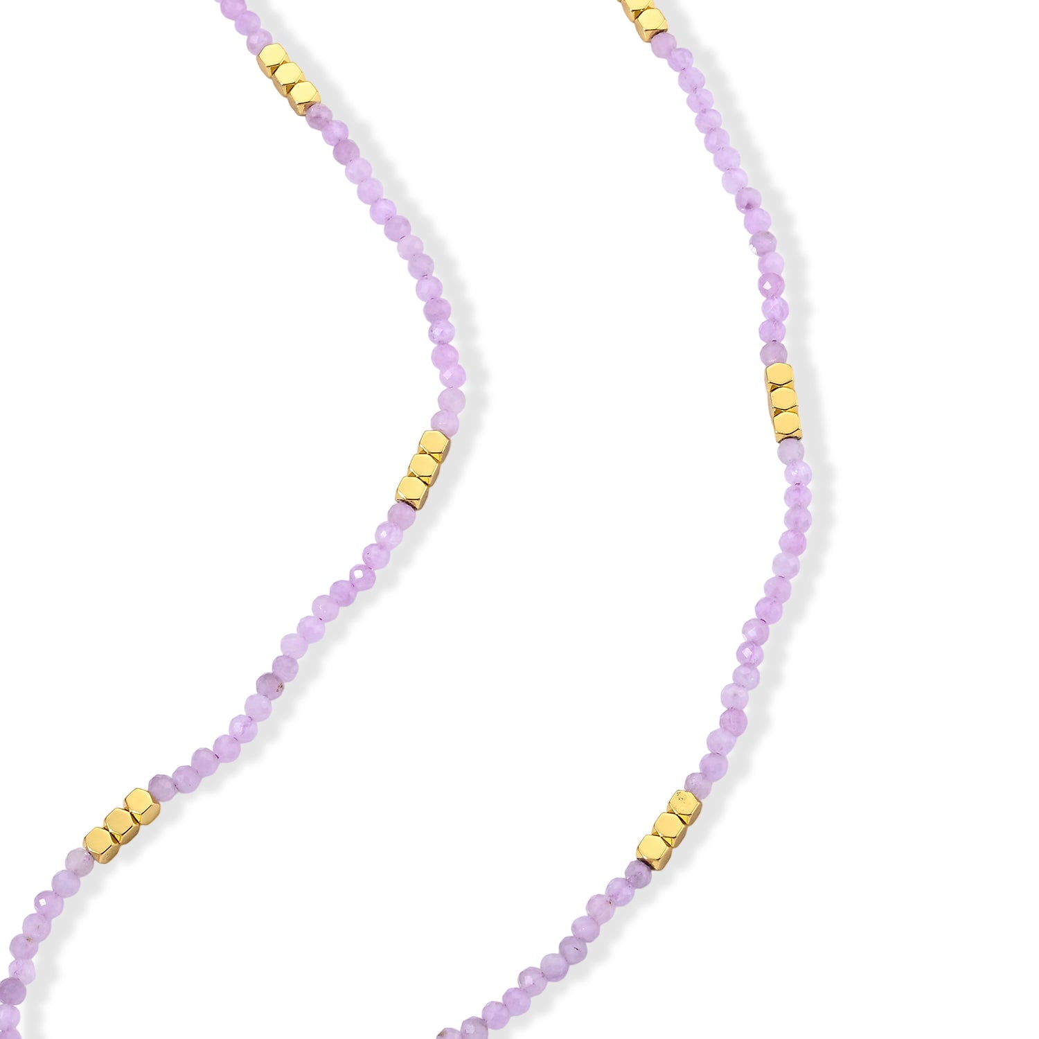 Hämatit, Kunzit Halskette ca. 50 cm 316L Edelstahl ca. 45.00 ct