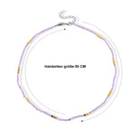 Hämatit, Kunzit Halskette ca. 50 cm 316L Edelstahl ca. 45.00 ct