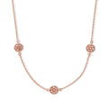 D'Joy natürliche Rosa Diamant 45+5cm Halskette, 925 Silber 750 Roségold Vermeil - 0,50 ct.
