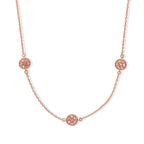 D'Joy natürliche Rosa Diamant 45+5cm Halskette, 925 Silber 750 Roségold Vermeil - 0,50 ct.