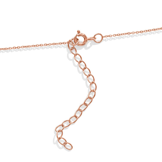 D'Joy natürliche Rosa Diamant 45+5cm Halskette, 925 Silber 750 Roségold Vermeil - 0,50 ct.