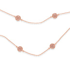 D'Joy natürliche Rosa Diamant 45+5cm Halskette, 925 Silber 750 Roségold Vermeil - 0,50 ct.