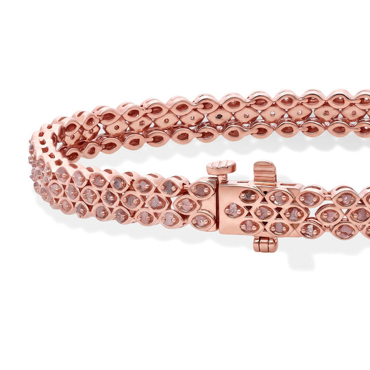D'Joy Rosa Diamant Armband ca. 20 cm 925 Silber 750 Roségold vermeil (10-15 Werktage Lieferzeit) ca. 1,04 ct.
