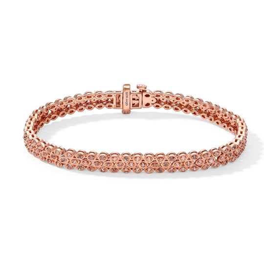 D'Joy Rosa Diamant Armband ca. 20 cm 925 Silber 750 Roségold vermeil (10-15 Werktage Lieferzeit) ca. 1,04 ct.