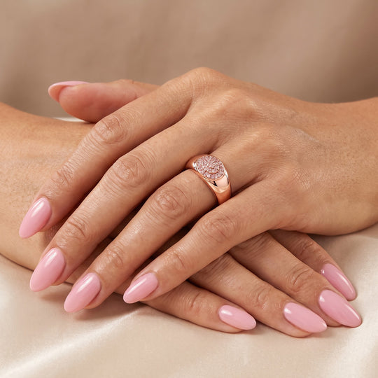 D'Joy Rosa Diamant Ring, 925 Silber 750 Roségold Vermeil - 0,11 ct.