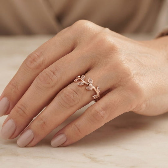 D'Joy Rosa Diamant Ring, 925 Silber 750 Roségold Vermeil - 0,11 ct.