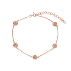 D'Joy natürliches Rosa Diamant 19+5cm Armband, 925 Silber 750 Roségold Vermeil - 0,25 ct.