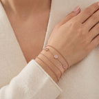 D'Joy natürliches Rosa Diamant 19+5cm Armband, 925 Silber 750 Roségold Vermeil - 0,25 ct.