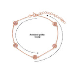 D'Joy natürliches Rosa Diamant 19+5cm Armband, 925 Silber 750 Roségold Vermeil - 0,25 ct.
