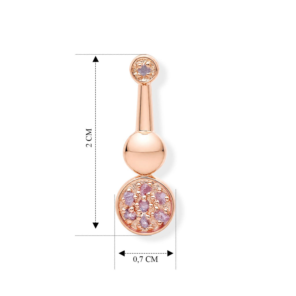 D'Joy Rosa Diamant Ohrringe, 925 Silber 750 Roségold Vermeil - 0,11 ct.