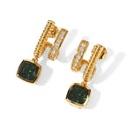 EVER TRUE Alexandrit Quarz Triplette, Weißer Zirkon Ohrringe Reine Bronze ca. 4.03 ct