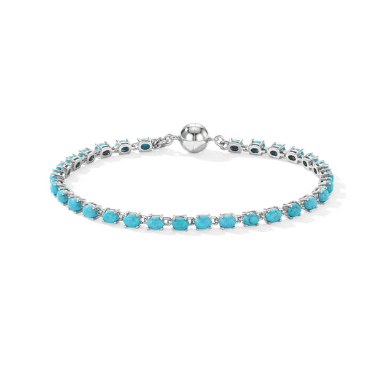 D'Joy Sleeping Beauty Türkis Armband ca. 19 cm 925 Silber Rhodiniert ca. 5,10 ct.